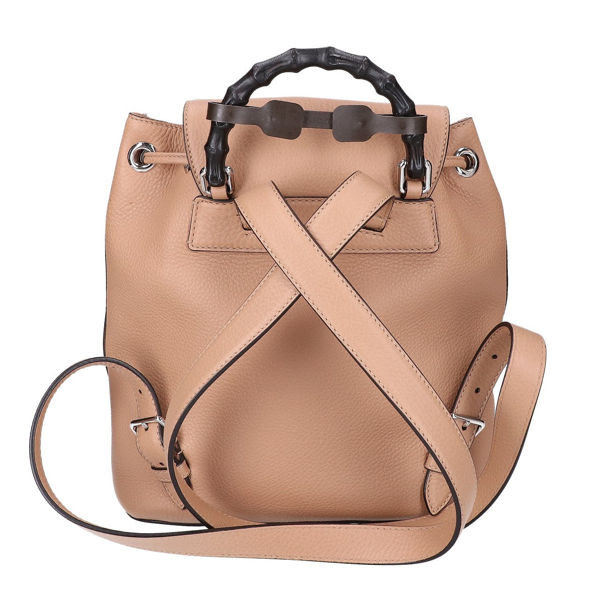 GUCCI グッチ 387149 バンブー カーフスキン エンボスロゴ フリンジチャーム バックパック リュック バックパック