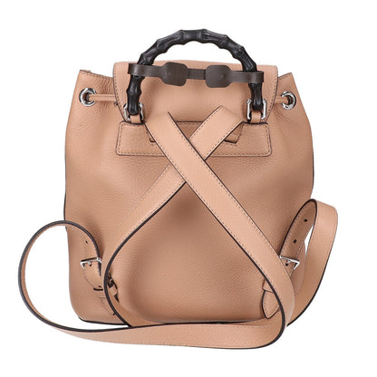 GUCCI グッチ 387149 バンブー カーフスキン エンボスロゴ フリンジチャーム バックパック リュック バックパック