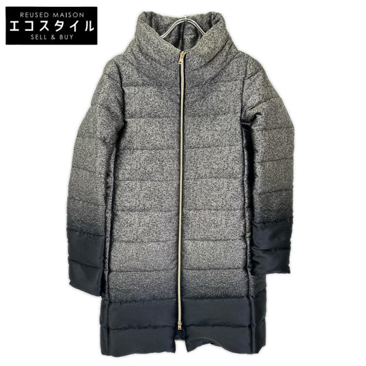 HERNO ヘルノ PI0532D-13331 Gray×black polyamide W-ZIP gradient down coat Jacket