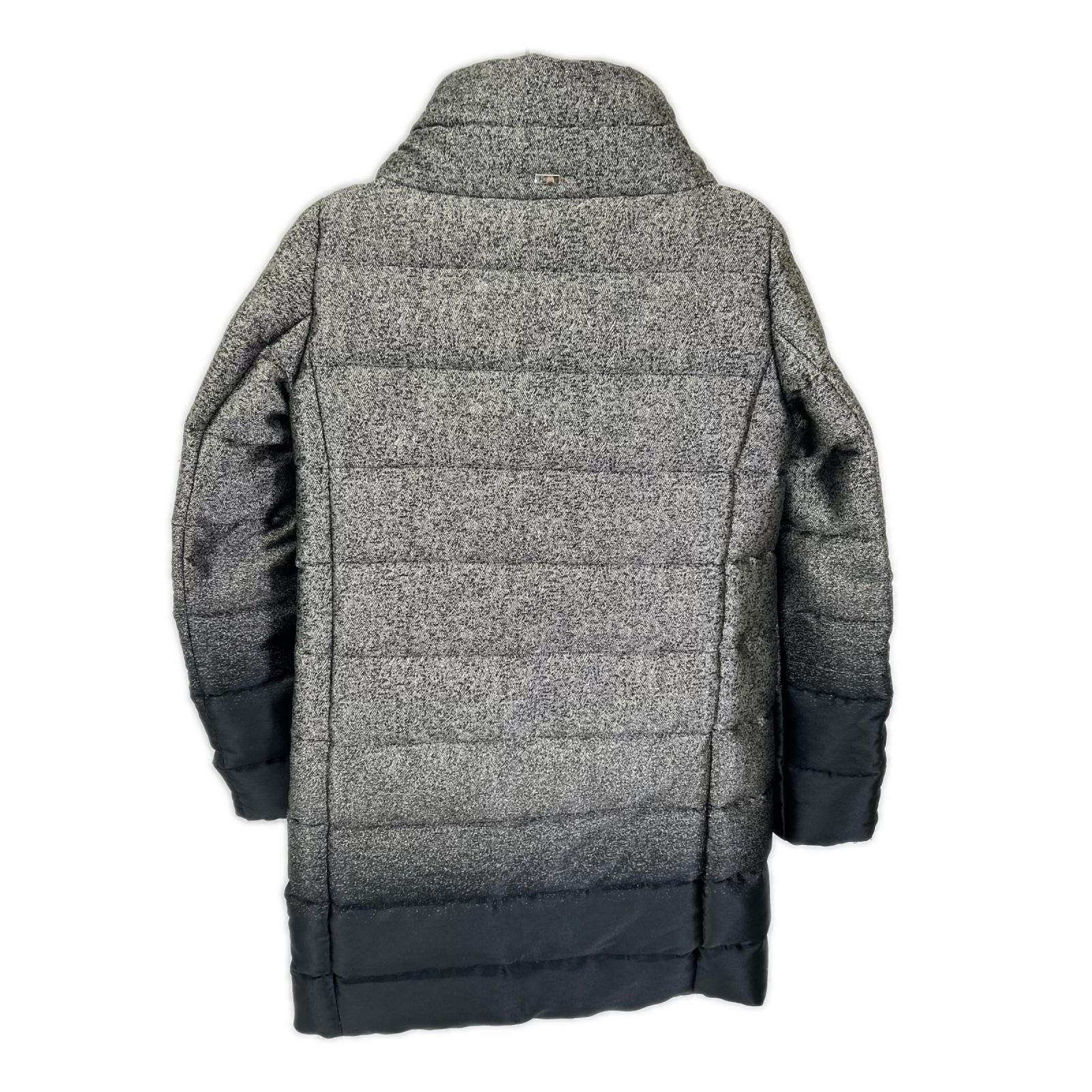 HERNO ヘルノ PI0532D-13331 グレー×ブラック ポリアミド W-ZIP グラデーションダウンコート ジャケット