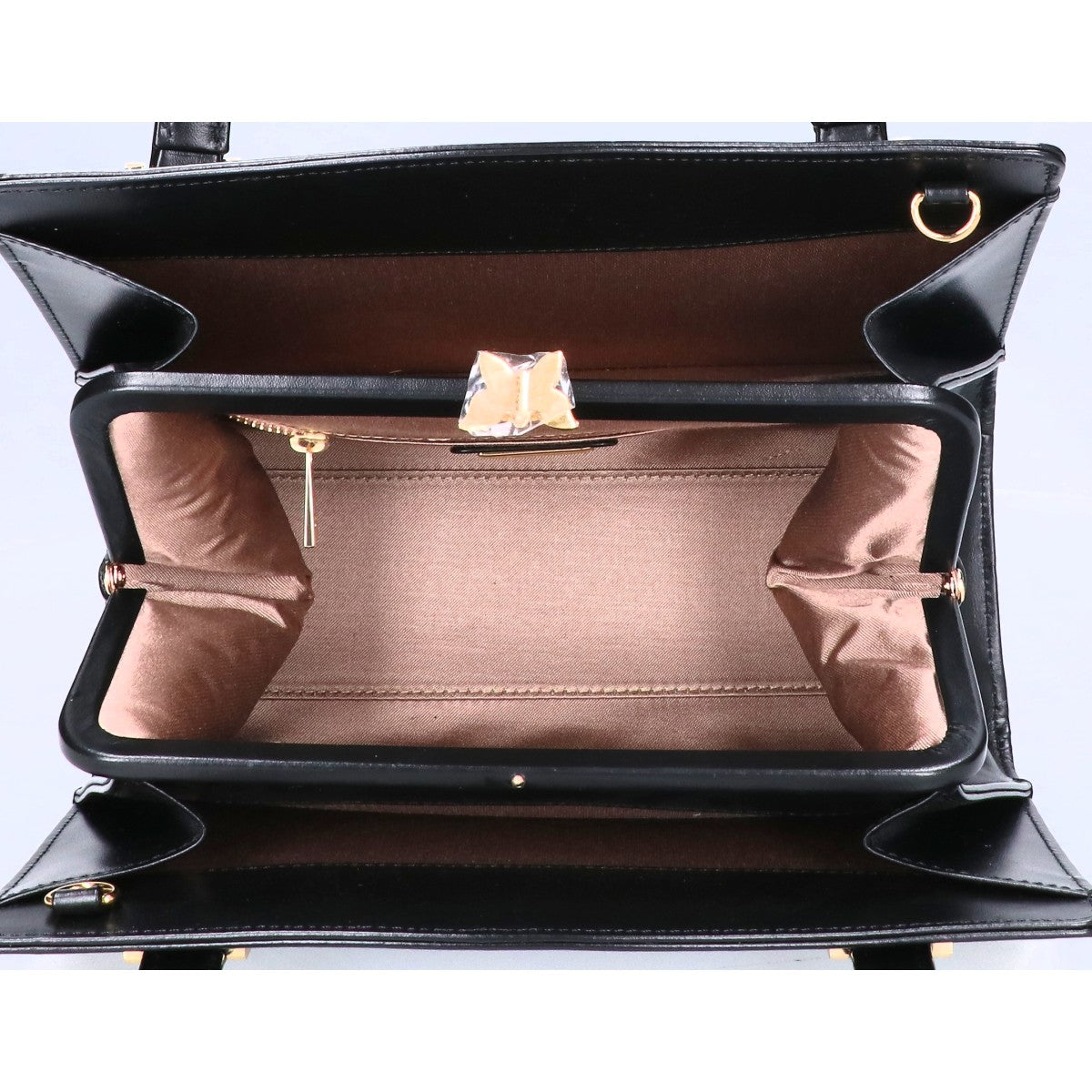 DEN HAMANO 傳濱野 【美品】Victoria ヴィクトリア 2WAY 口金蝶々ロイヤルバッグ ハンドバッグ