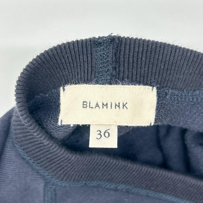 BLAMINK ブラミンク ネイビー コットンクルーネック スウェットノースリーブ トップス
