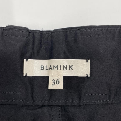 BLAMINK ブラミンク 7914-299-0343 ブラック コットン×シルク ジップフライ タフタ コクーン ワイドパンツ ボトムス