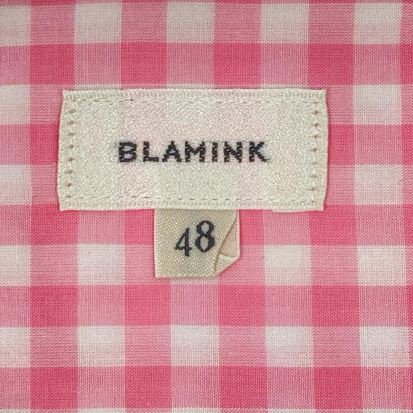 BLAMINK ブラミンク 7911-230-0143 ピンク×ホワイト コットン ギンガムチェック 半袖 シャツ トップス