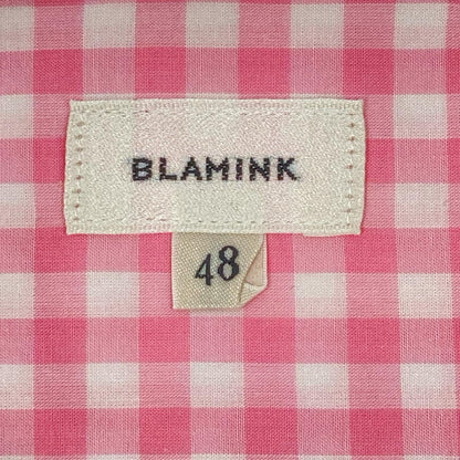 BLAMINK ブラミンク 7911-230-0143 ピンク×ホワイト コットン ギンガムチェック 半袖 シャツ トップス