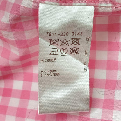 BLAMINK ブラミンク 7911-230-0143 ピンク×ホワイト コットン ギンガムチェック 半袖 シャツ トップス