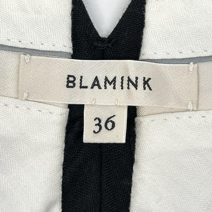 BLAMINK ブラミンク 7914-299-0229 ブラック コットン モヘア ウール タックテーパード パンツ ボトムス