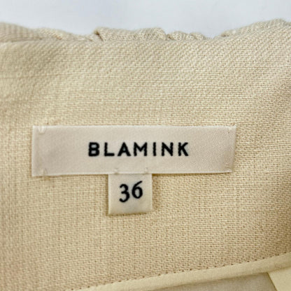 BLAMINK ブラミンク 7924-299-0349 アイボリー リネン×コットン バックジップ スリット タイトスカート スカート