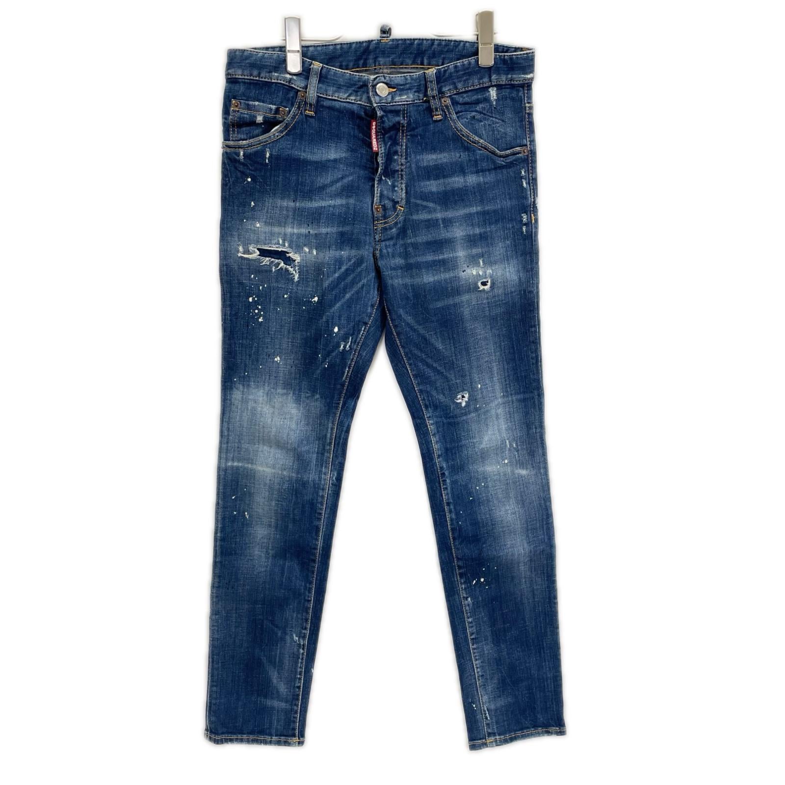 DSQUARED2 ディースクエアード ブルー ボタンフライ Cool Guy Jeans/ダメージ加工 デニムパンツ ボトムス