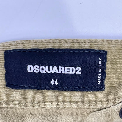 DSQUARED2 ディースクエアード カーキ ボタンフライ 革タグ コーディロイパンツ ボトムス
