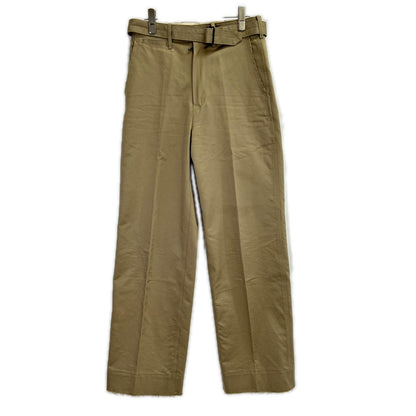 LUDLOW ラドロー 23-LD23A-PT003-002-009 ベージュ コットン Brezel ベルト付 フリンジ チノパンツ ボトムス