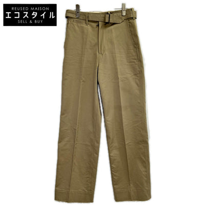 LUDLOW ラドロー 23-LD23A-PT003-002-009 ベージュ コットン Brezel ベルト付 フリンジ チノパンツ ボトムス