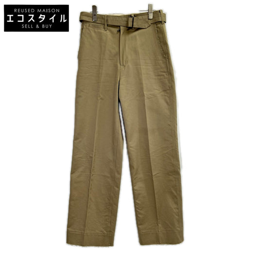 LUDLOW ラドロー 23-LD23A-PT003-002-009 ベージュ コットン Brezel ベルト付 フリンジ チノパンツ ボトムス
