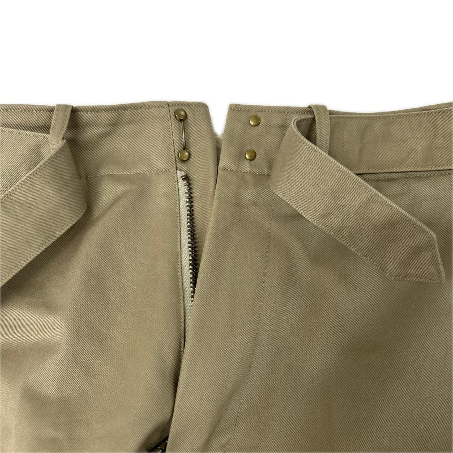 LUDLOW ラドロー 23-LD23A-PT003-002-009 ベージュ コットン Brezel ベルト付 フリンジ チノパンツ ボトムス