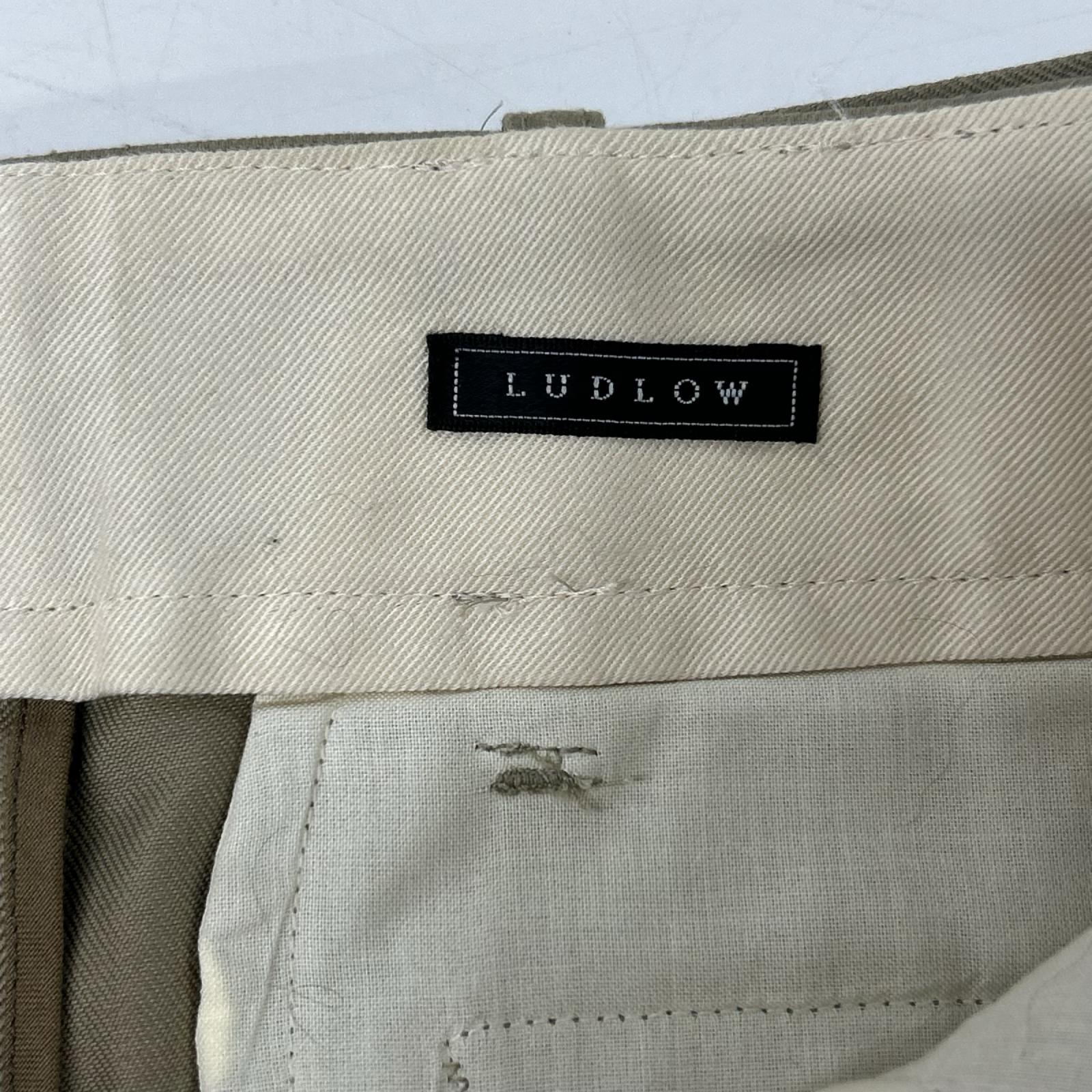LUDLOW ラドロー 23-LD23A-PT003-002-009 ベージュ コットン Brezel ベルト付 フリンジ チノパンツ ボトムス