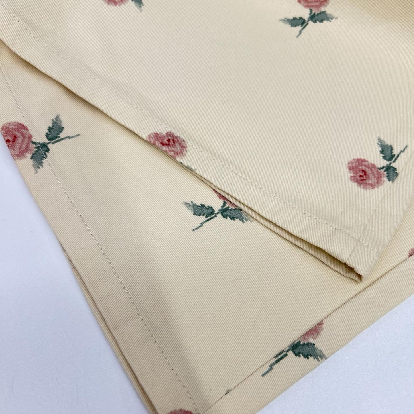 Bibiy ビビィ B60-PT097 アイボリー コットン ジップフライ ローズ刺繍 デニムパンツ ボトムス