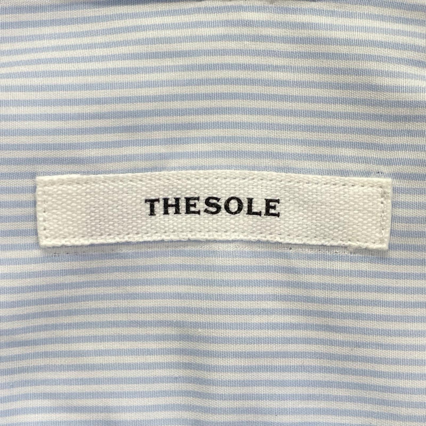 THE SOLE ザソール サックスブルー ストライプ長袖シャツ トップス