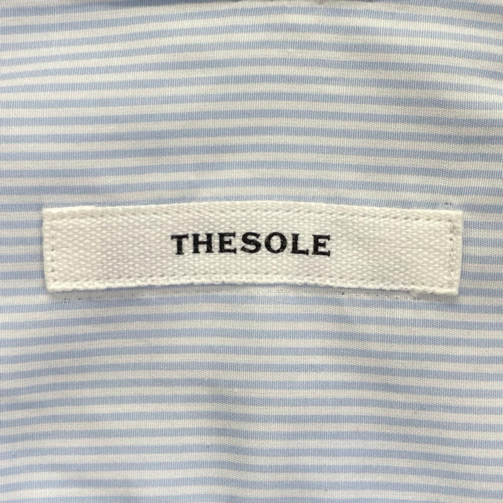 THE SOLE ザソール サックスブルー ストライプ長袖シャツ トップス
