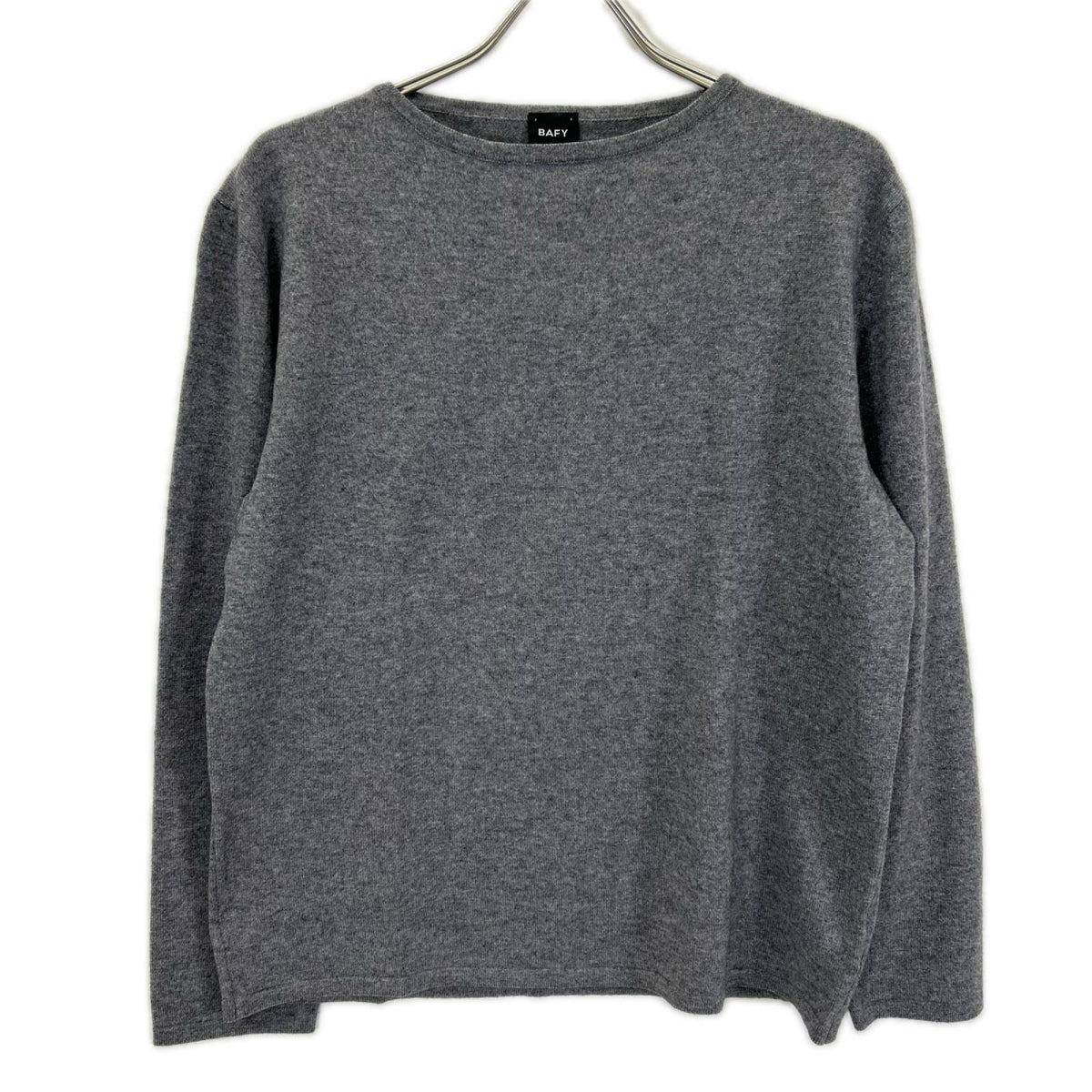 BAFY バフィー 【BEAMS別注】グレー カシミヤ100 ボートネックニット トップス