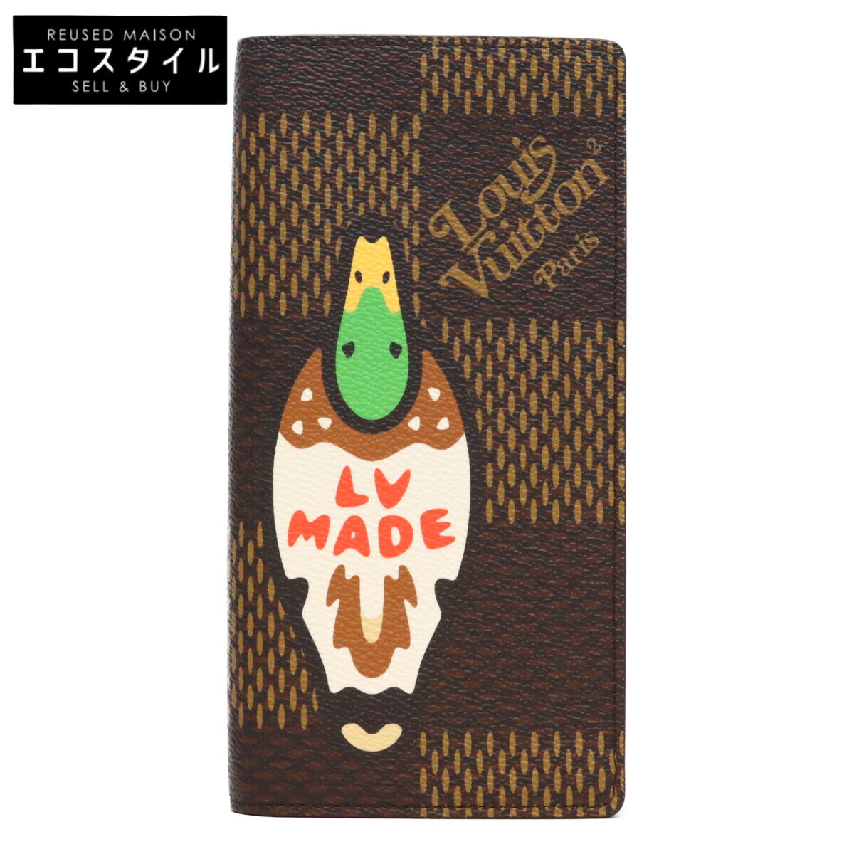 LOUIS VUITTON ルイヴィトン ×NIGO N60393 ダミエジャイアント ポルトフォイユブラザ LV MADE 長財布 長財布（小銭入れあり）