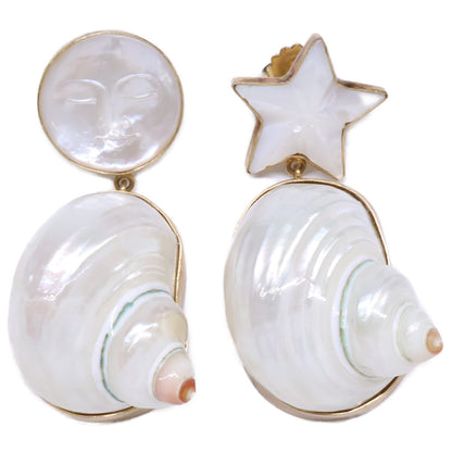 GRAINNE MORTON グレインモートン Moon and Star Shell Drops Earrings ムーン スター シェル ドロップ ピアス