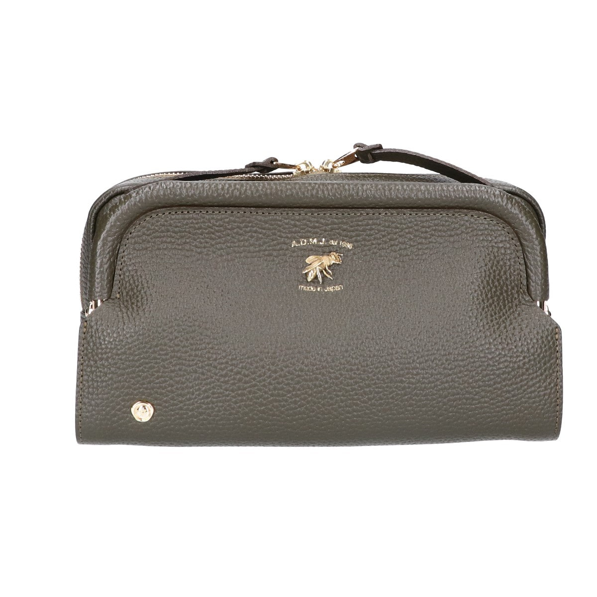 A.D.M.J. Accessoires De Mademoiselle ADMJ 【新品同様】THE BEE 牛革シュリンク型押し 口金クロスボディーバッグ ショルダーバッグ
