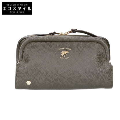 A.D.M.J. Accessoires De Mademoiselle ADMJ 【新品同様】THE BEE 牛革シュリンク型押し 口金クロスボディーバッグ ショルダーバッグ