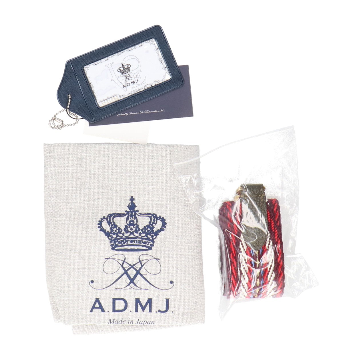 A.D.M.J. Accessoires De Mademoiselle ADMJ 【新品同様】THE BEE 牛革シュリンク型押し 口金クロスボディーバッグ ショルダーバッグ