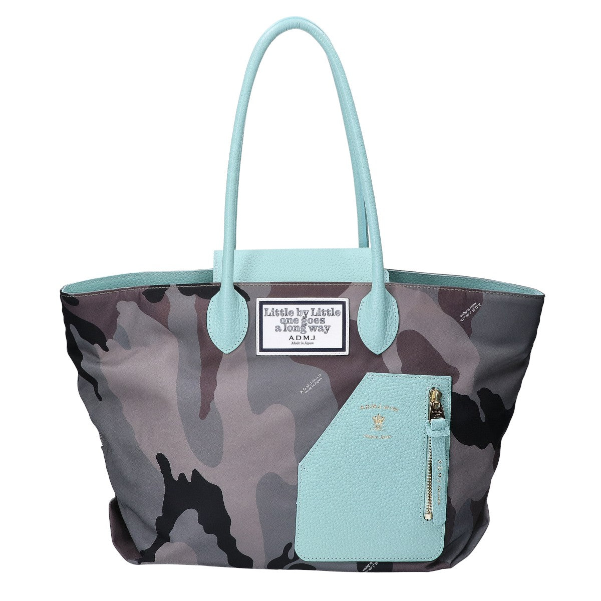 A.D.M.J. Accessoires De Mademoiselle ADMJ 【新品同様】カモフラ ナイロンｘレザー ライダースポケット トートバッグ