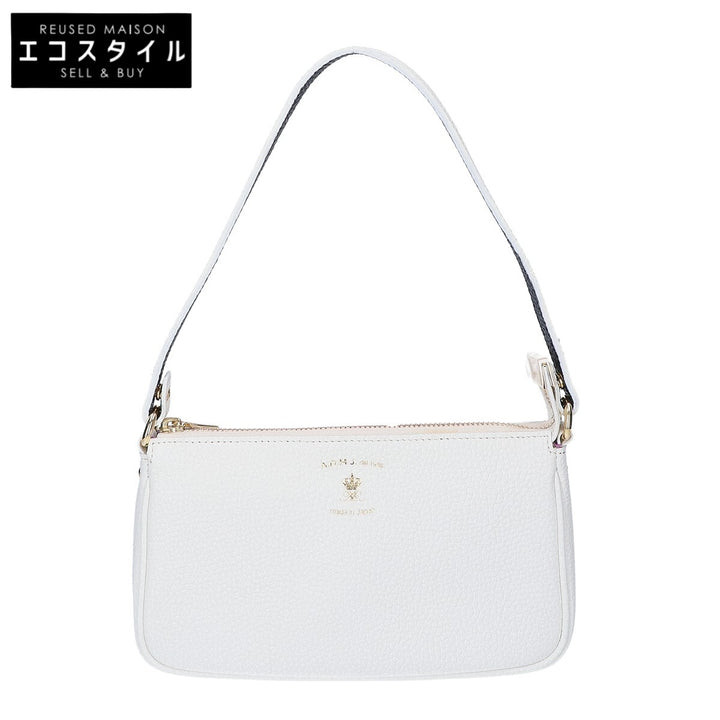 A.D.M.J. Accessoires De Mademoiselle ADMJ 【新品同様】牛革シュリンク型押し ワンショルダー ハンドバッグ