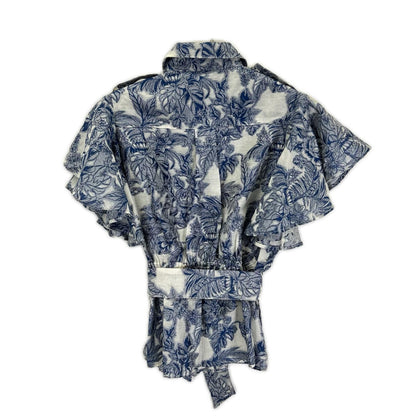 GRACE CONTINENTAL グレースコンチネンタル ブルー ジャイジャガード サファリシャツ ジャケット