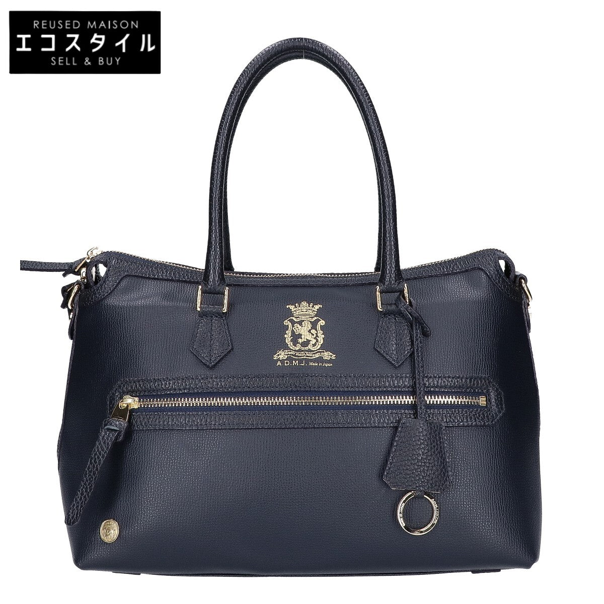 A.D.M.J. Accessoires De Mademoiselle ADMJ 【美品】イタリアンレザー 撥水 ボストンバッグ