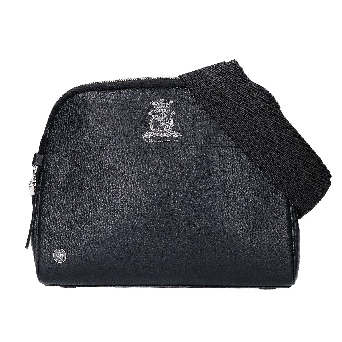 A.D.M.J. Accessoires De Mademoiselle ADMJ 【美品】牛革シュリンク型押し 2WAYショルダー クロスボディバッグ ハンドバッグ