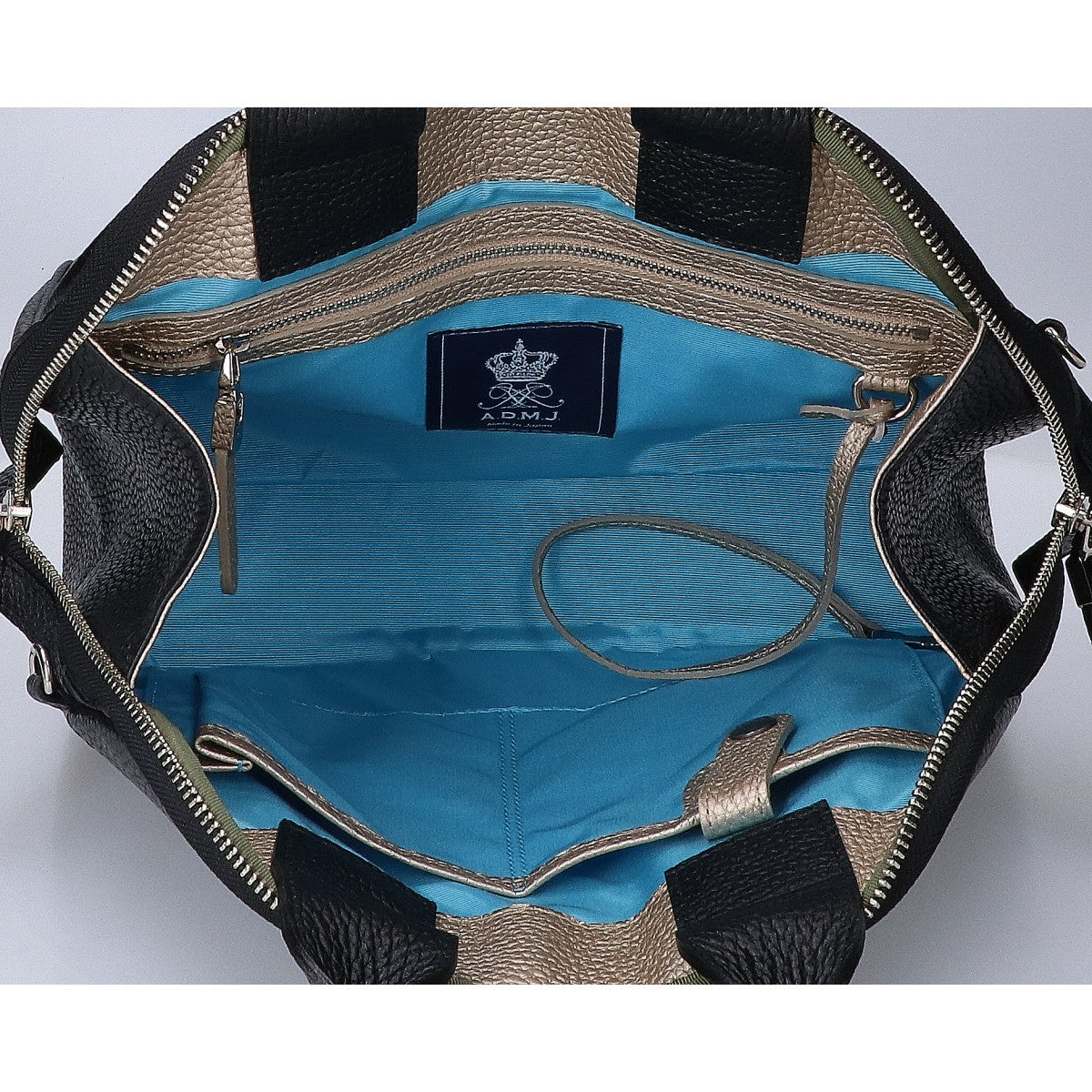 A.D.M.J. Accessoires De Mademoiselle ADMJ 【美品】牛革シュリンク型押し 2WAYショルダー クロスボディバッグ ハンドバッグ