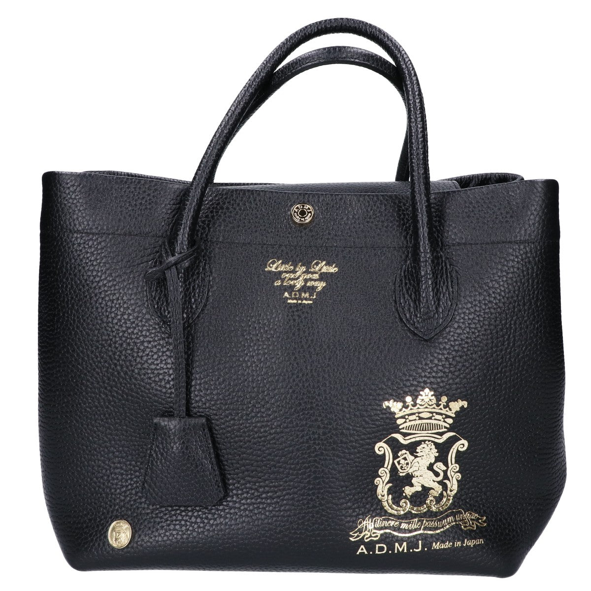 A.D.M.J. Accessoires De Mademoiselle ADMJ 【美品】牛革シュリンク型押しレザー キューブ トートバッグ