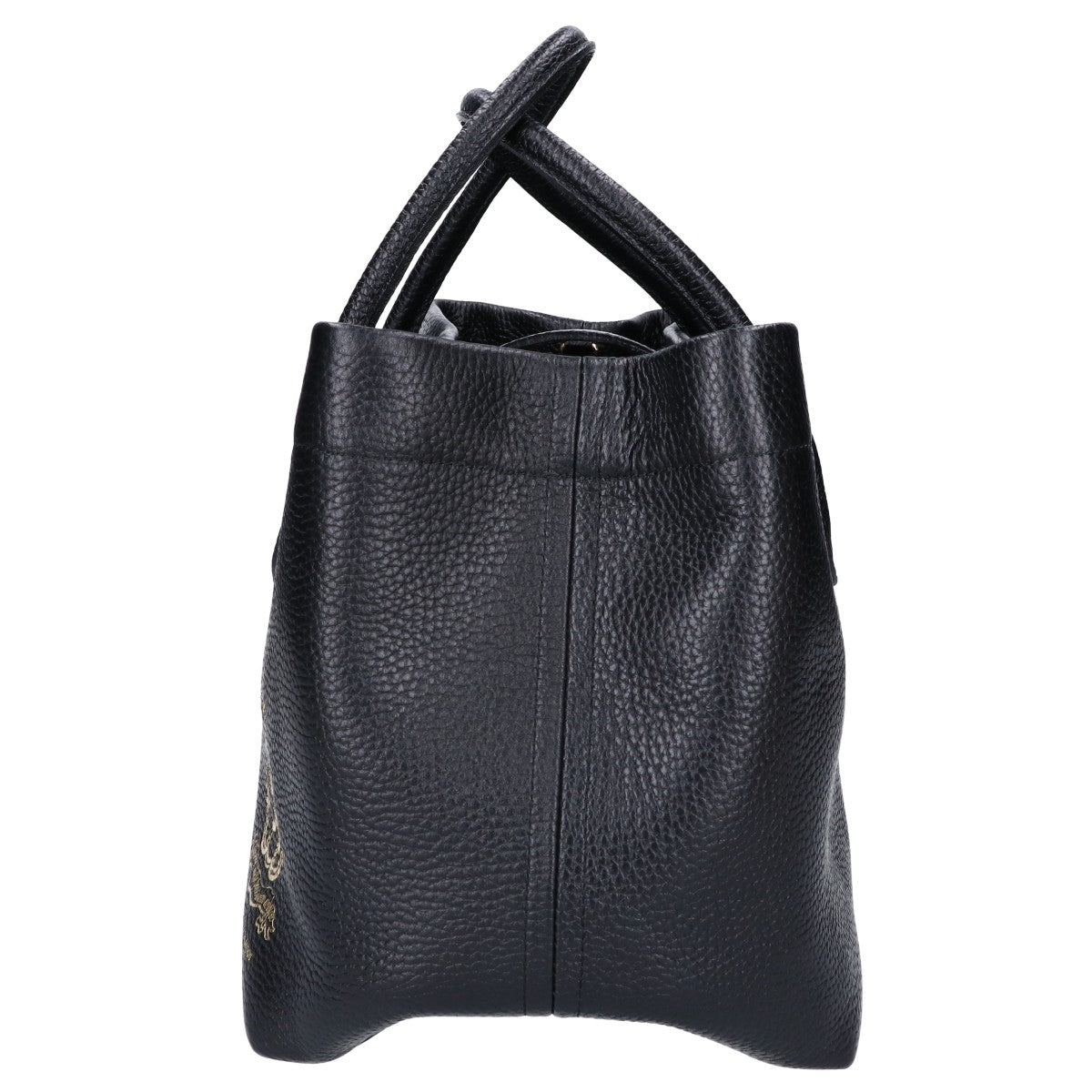 A.D.M.J. Accessoires De Mademoiselle ADMJ 【美品】牛革シュリンク型押しレザー キューブ トートバッグ