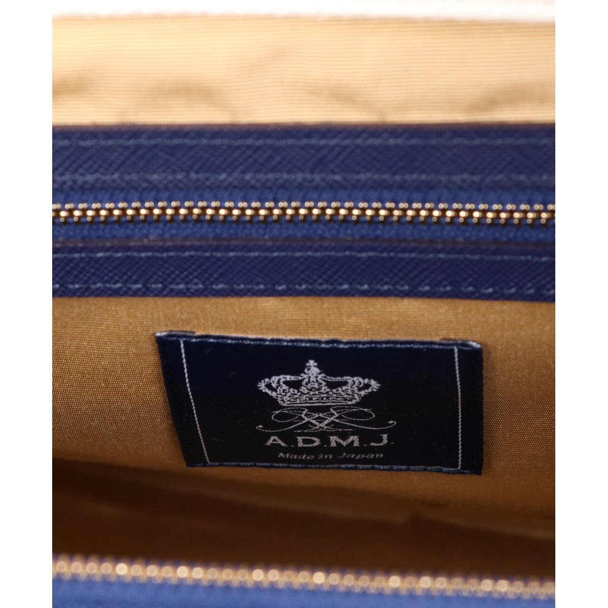 A.D.M.J. Accessoires De Mademoiselle ADMJ 【美品】牛革シュリンク型押しレザー キューブ トートバッグ