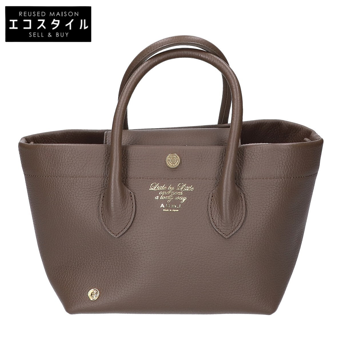 A.D.M.J. Accessoires De Mademoiselle ADMJ 【美品】牛革シュリンク型押しレザー キューブミニトートバッグ（Dカン+） トートバッグ