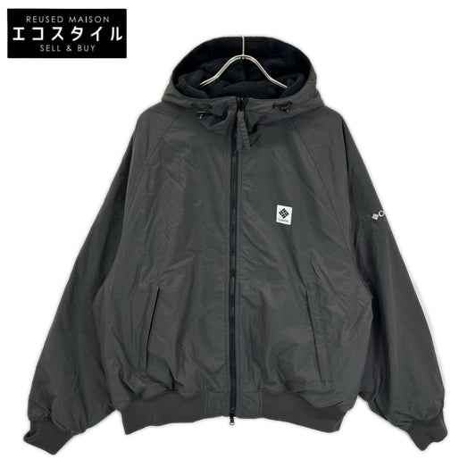 columbia コロンビア PM0986 グレー ナイロン×ボア スクエアパッチ リバーシブル フーディジャケット ジャケット