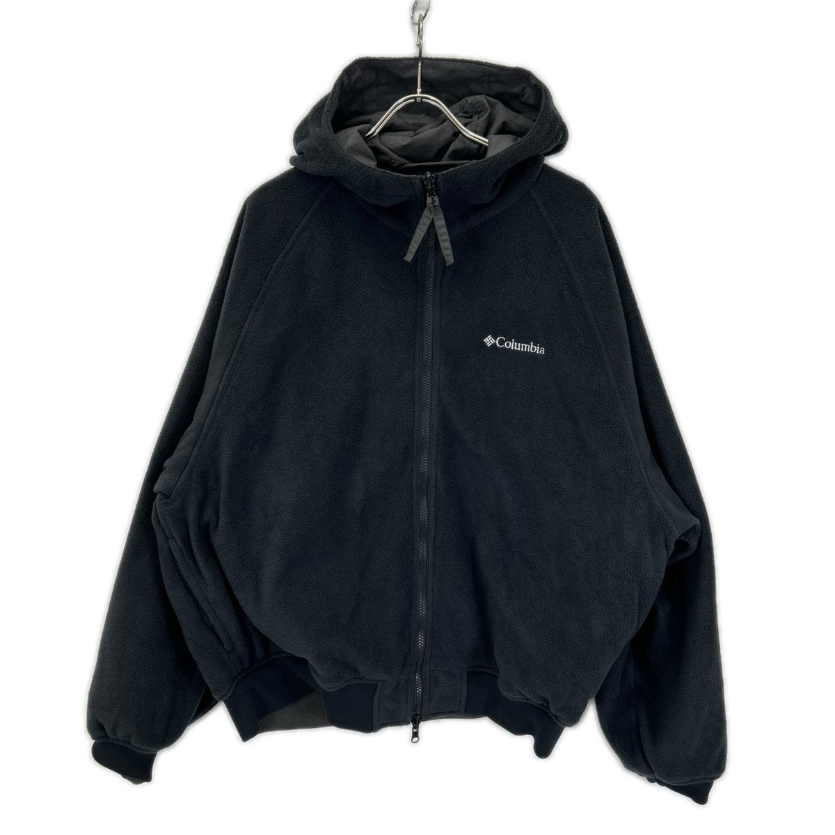 columbia コロンビア PM0986 グレー ナイロン×ボア スクエアパッチ リバーシブル フーディジャケット ジャケット