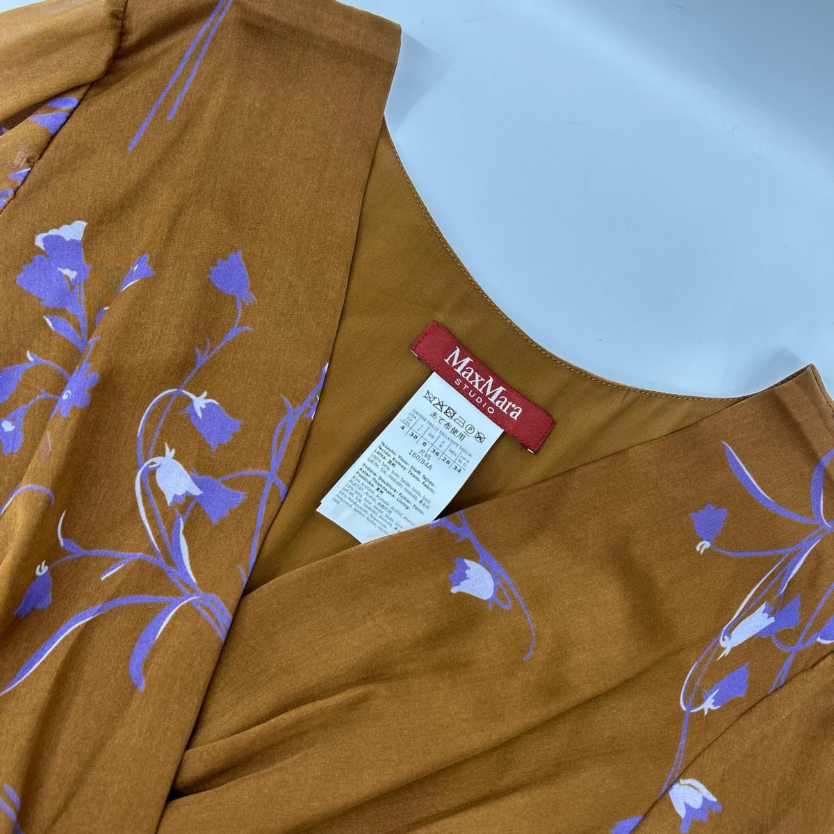MAXMARA STUDIO マックスマーラスタジオ 622610196 ブラウン フラワープリントワンピース ワンピース