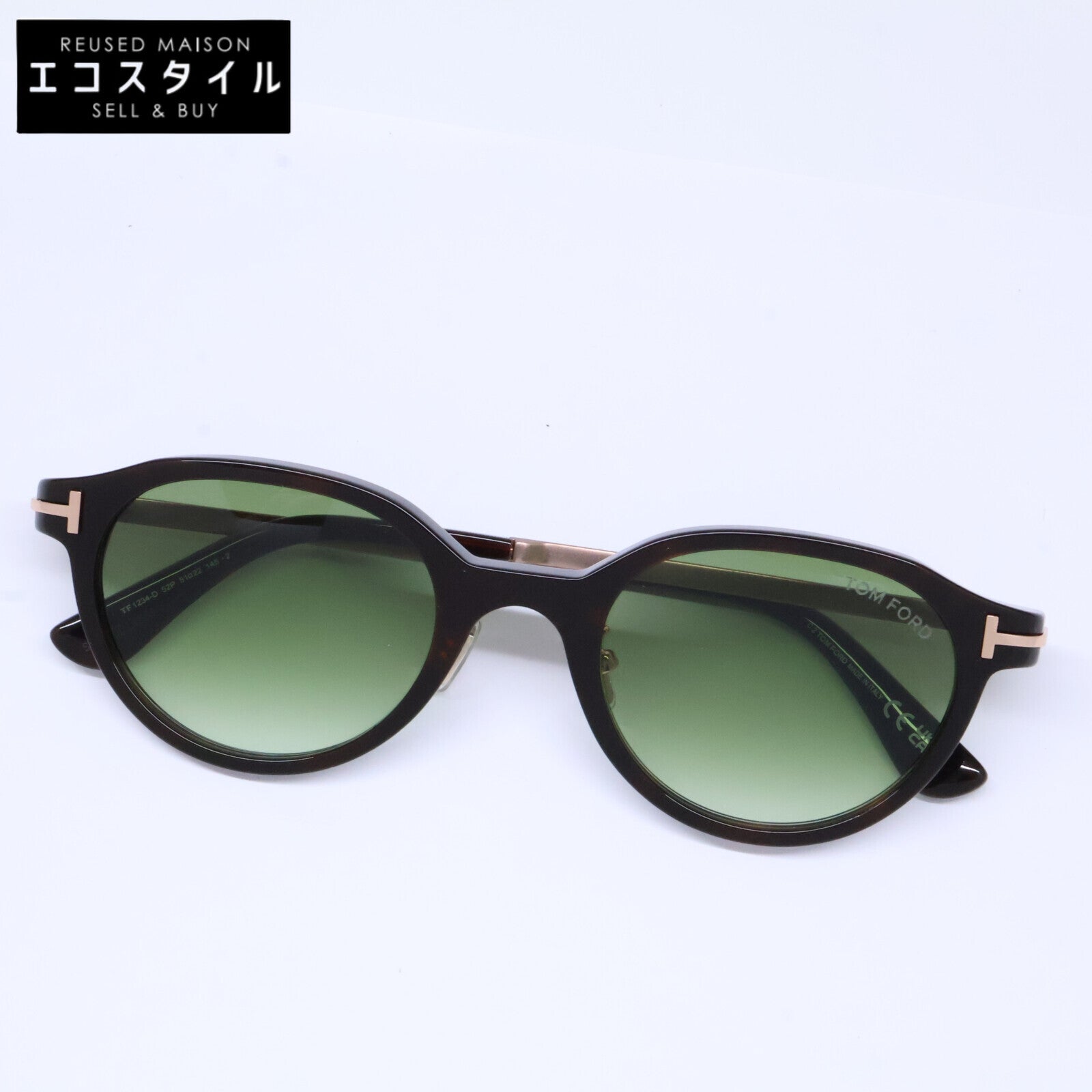 TOM FORD トムフォード FT1234-D/S 52P ダークハバナ グリーングラデーションレンズ ボストンサングラス サングラス
