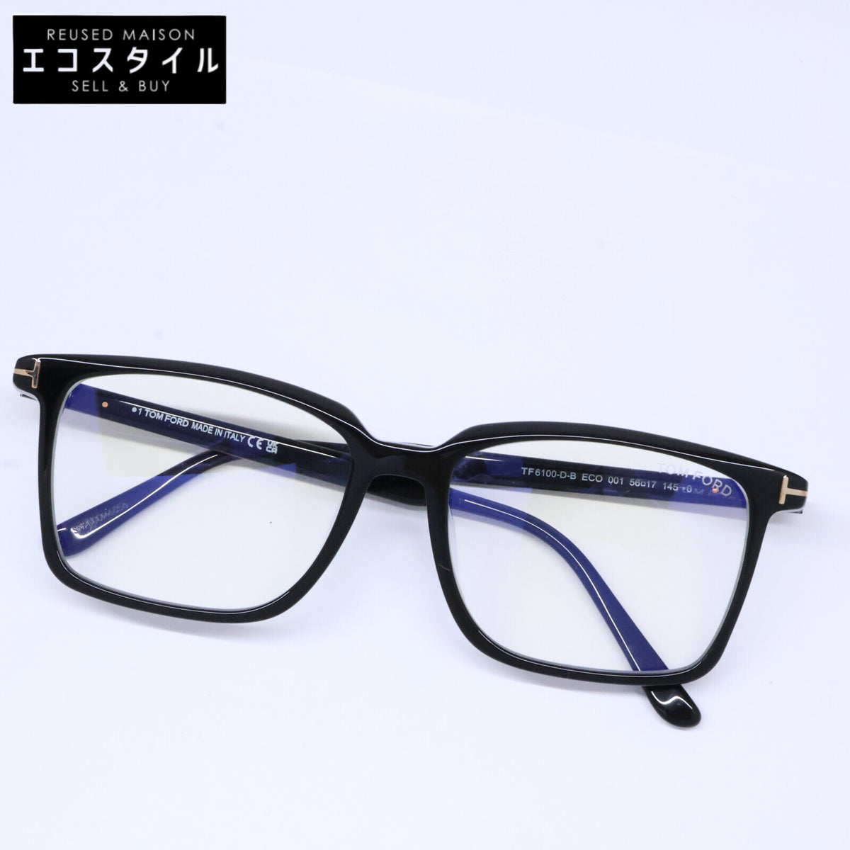 TOM FORD トムフォード FT6100-D-B/V 001 シャイニーブラック アジアンフィットサングラス 眼鏡