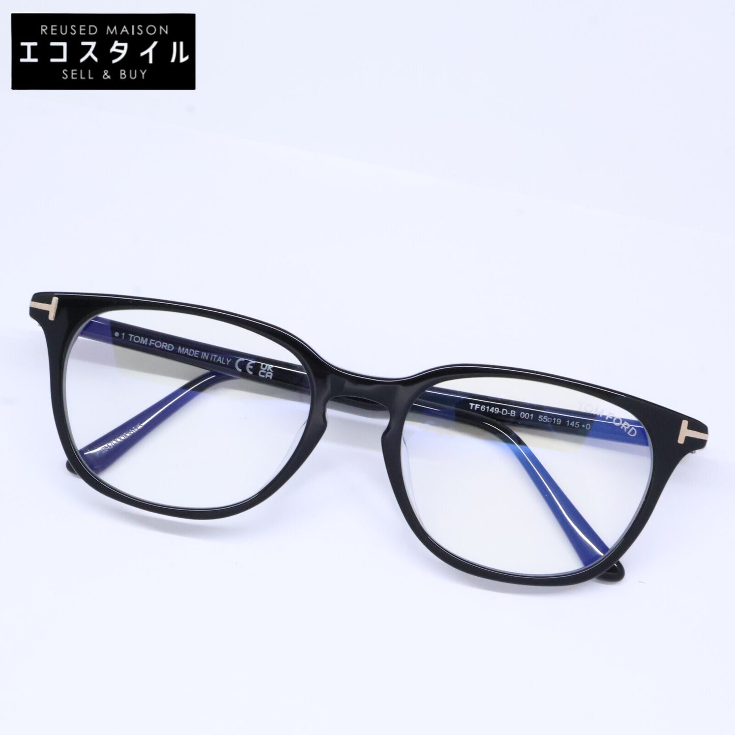 TOM FORD トムフォード FT6149-D-B/V 001 シャイニーブラック アジアフィット ブルーライトカットメガネ 眼鏡