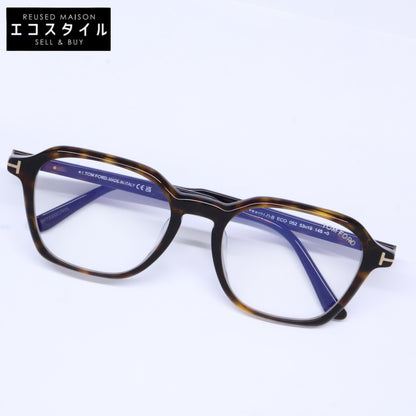 TOM FORD トムフォード FT6101-D-B/V 052 ダークハバナ ウェリントン/ボストン調フレーム ブルーライトカットメガネ 眼鏡