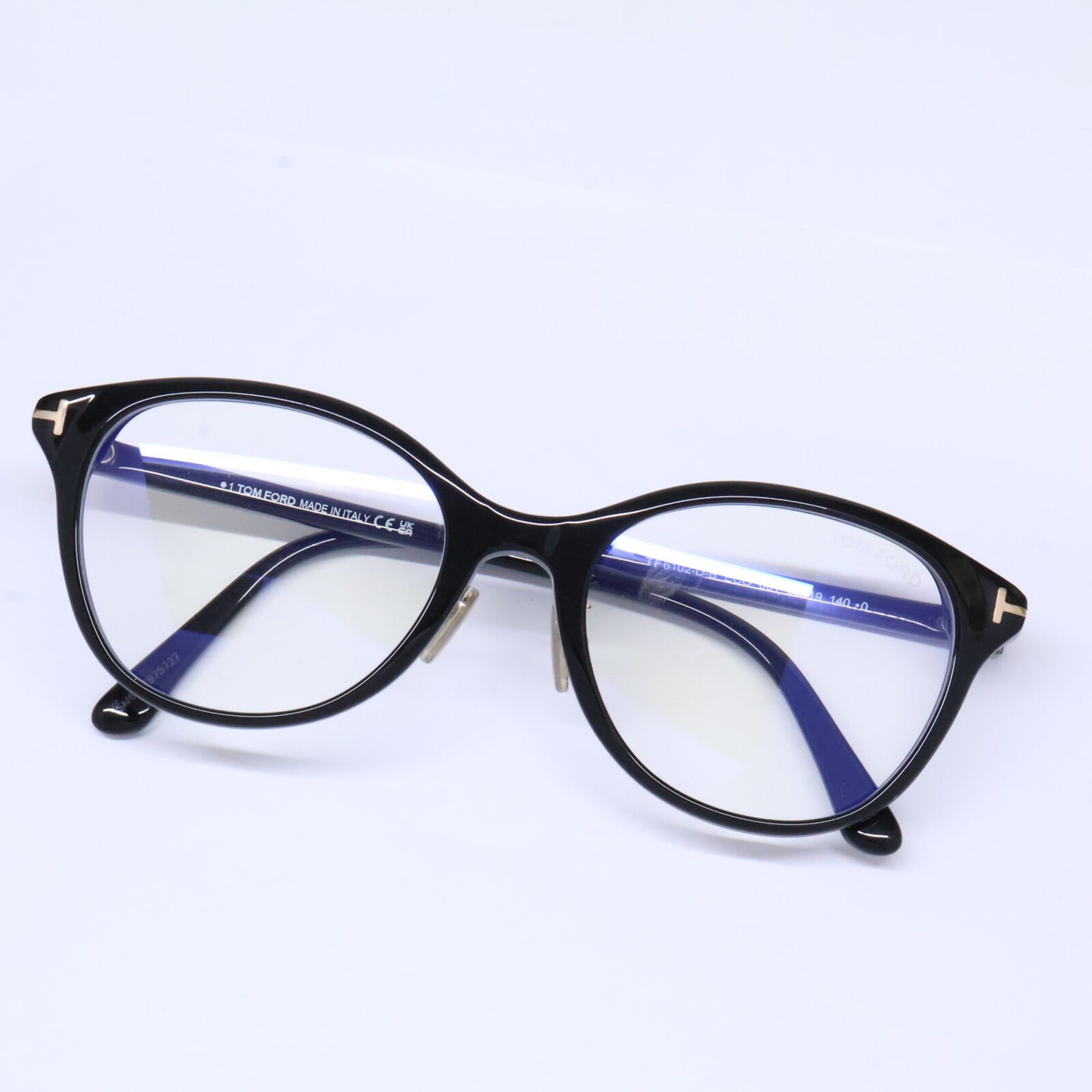 TOM FORD トムフォード FT6102-D-B/V 001 ブラック×ゴールド キャッツアイ/フルリム ブルーライトカットメガネ 眼鏡