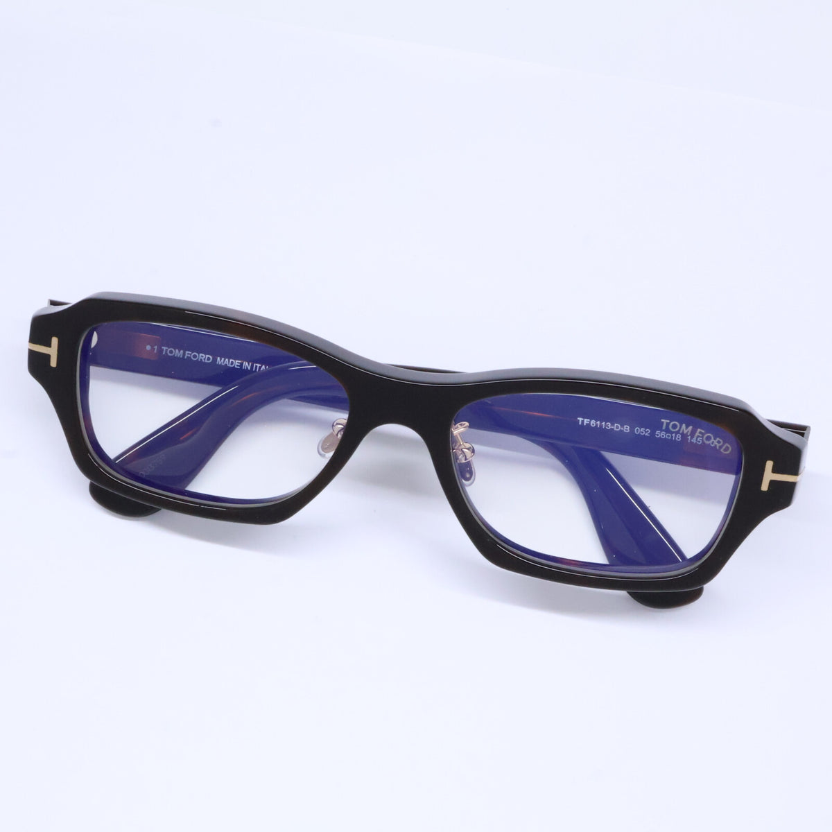 TOM FORD トムフォード FT6113-D-B/V 052 ダークハバナ スクエア/フルリム ブルーライトカットメガネ 眼鏡