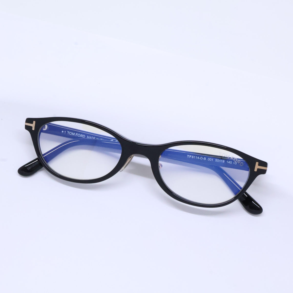 TOM FORD トムフォード FT6114-D-B/V 001 シャイニーブラック オーバルスタイル ブルーライトカットメガネ 眼鏡