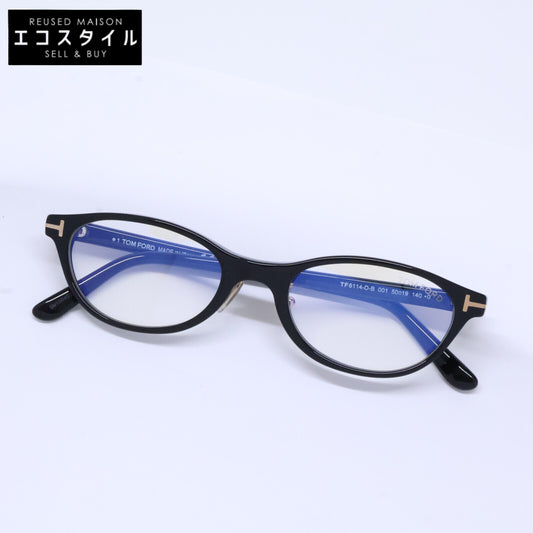 TOM FORD トムフォード FT6114-D-B/V 001 シャイニーブラック オーバルスタイル ブルーライトカットメガネ 眼鏡