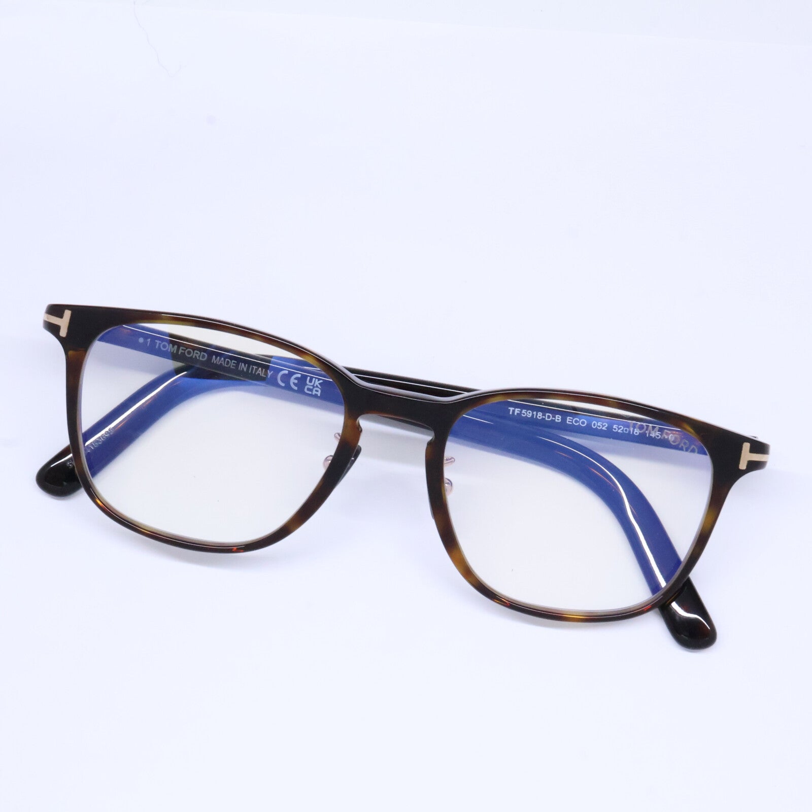 TOM FORD トムフォード FT5918-D-B/V 052 ブラウンデミ ウェリントン型フレーム ブルーライトカットレンズメガネ 眼鏡